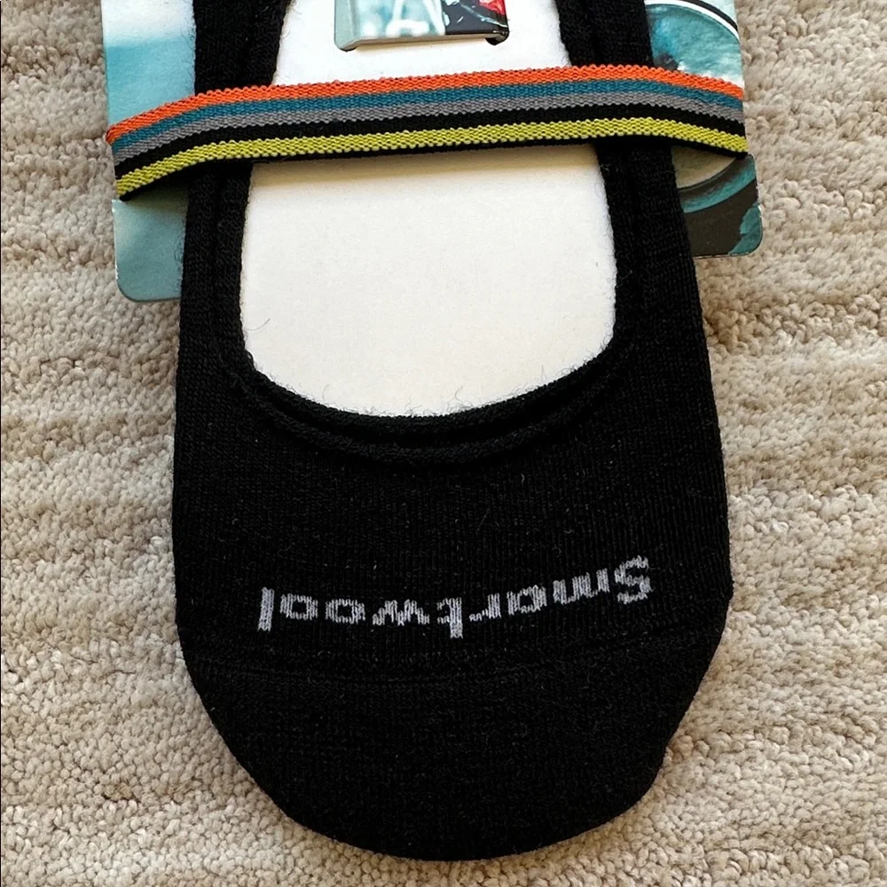 2 Pairs of NWT Smartwool Everyday No Show Socks Black Merino Wool Blend Medium